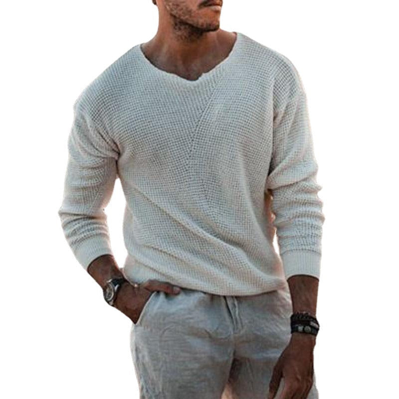 Herren Pullover mit V-Ausschnitt und strukturiertem Design Echoarchiv