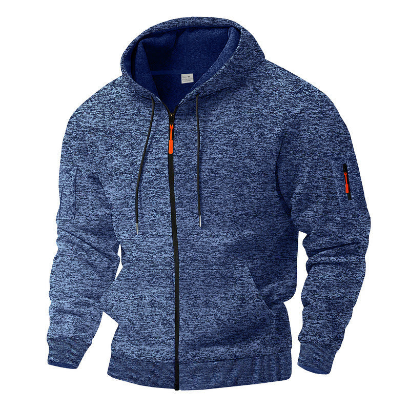Herren sportlicher Fleece-Hoodie mit funktionalen Reißverschlusstaschen Echoarchiv