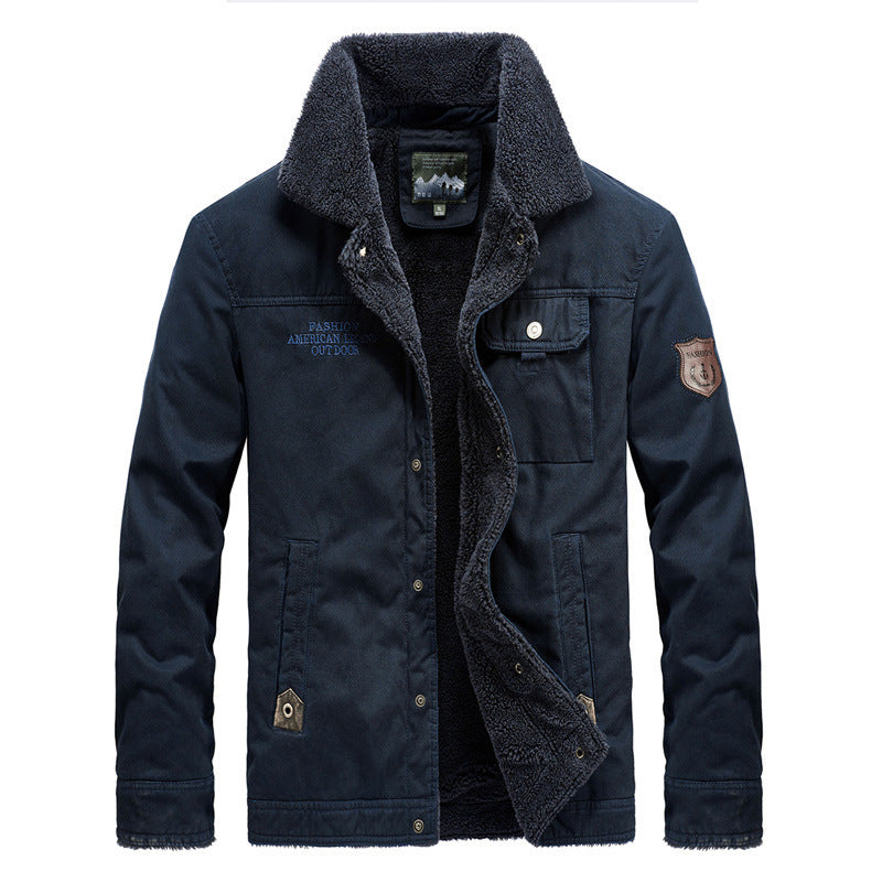 Herren Robust verarbeitete Canvas-Blousonjacke mit vollem Sherpa-Innenfutter und Utility-Taschen Echo Archiv