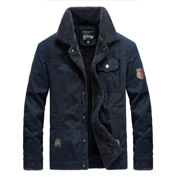 Herren Robust verarbeitete Canvas-Blousonjacke mit vollem Sherpa-Innenfutter und Utility-Taschen Echo Archiv