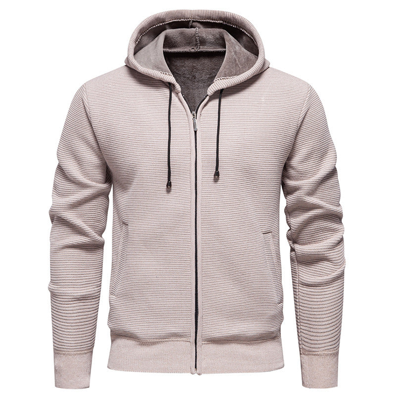 Herren moderne Kapuzenjacke mit strukturierter Oberfläche und weichem Innenfutter Echoarchiv