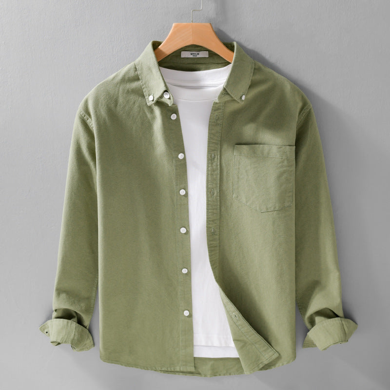 Herren Soft-Touch Layering-Hemd aus Baumwoll-Oxford mit Innenshirt, Kentkragen und Brusttasche Echoarchiv