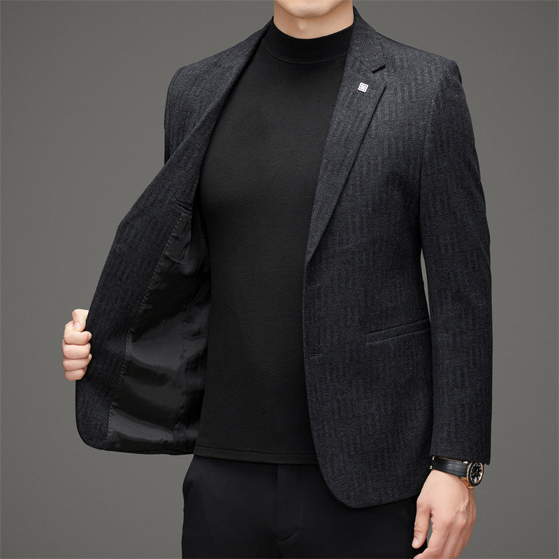 Herren eleganter Blazer mit modernem Strukturdesign Echoarchiv
