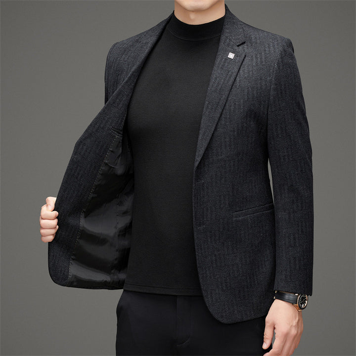 Herren eleganter Blazer mit modernem Strukturdesign Echoarchiv