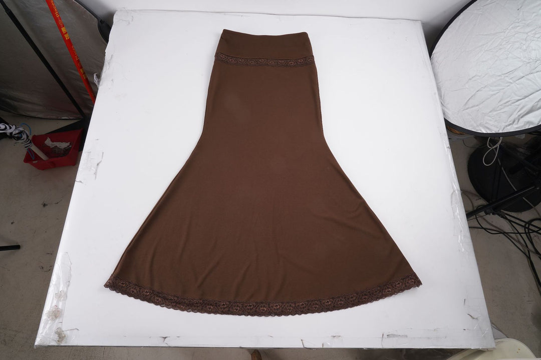 Damen Taillierter Midirock mit elastischem Bund und Spitzenbesatz Echo Archiv