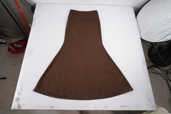 Damen Taillierter Midirock mit elastischem Bund und Spitzenbesatz Echo Archiv