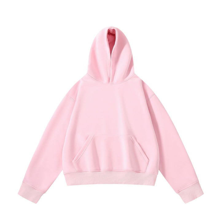 Unisex schwerer Oversize-Kapuzenpullover mit doppellagiger Kapuze Kängurutasche und breitem Rippbund Echo Archiv