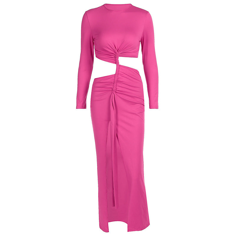 Damen elegantes Wickelkleid mit raffinierten Drapierungen und Cut-Out-Details Echo Archiv
