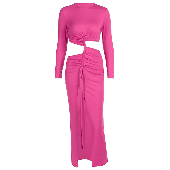 Damen elegantes Wickelkleid mit raffinierten Drapierungen und Cut-Out-Details Echo Archiv