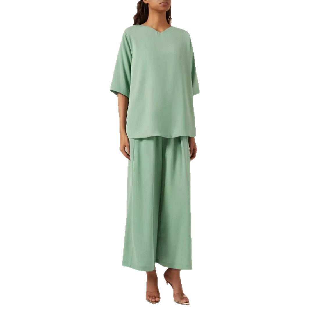 Damen Fließender Maxi-Kaftan-Mantel mit offenem Vorderteil und minimalistischem Stehkragen – Valéora