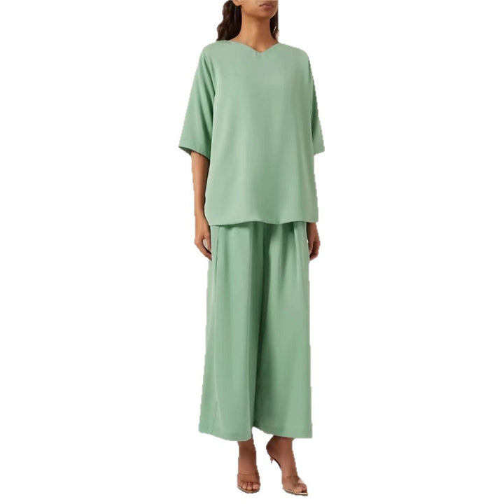Damen Fließender Maxi-Kaftan-Mantel mit offenem Vorderteil und minimalistischem Stehkragen – Valéora
