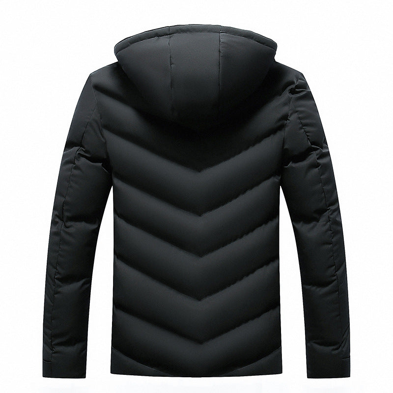 Herren gefütterte Winterjacke mit abnehmbarer Kapuze und hohem Kragen Echoarchiv