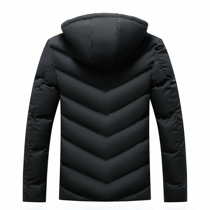 Herren gefütterte Winterjacke mit abnehmbarer Kapuze und hohem Kragen Echoarchiv