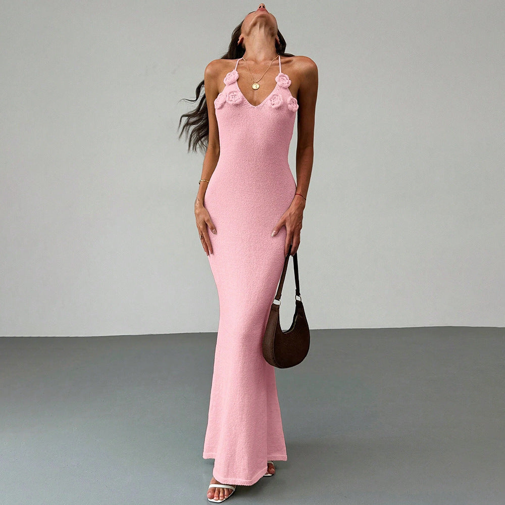 Damen glitzerndes Maxikleid mit eleganten Blumenapplikationen Echo Archiv
