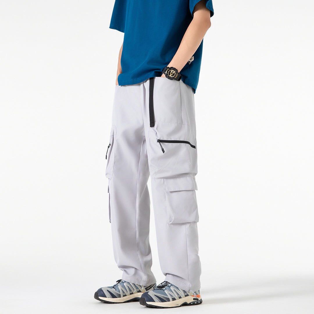 Herren Breite Cargo-Hose im Utility-Design mit elastischem Bund, integrierter Gurt und multifunktionalen Taschen Echo Archiv