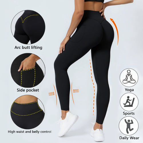 Damen Sportliche Leggings mit elastischem Rippmaterial und ausgestellten Säumen Echo Archiv