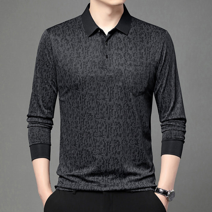 Herren Poloshirt mit grafischem Motiv und atmungsaktivem Funktionsmaterial Echoarchiv
