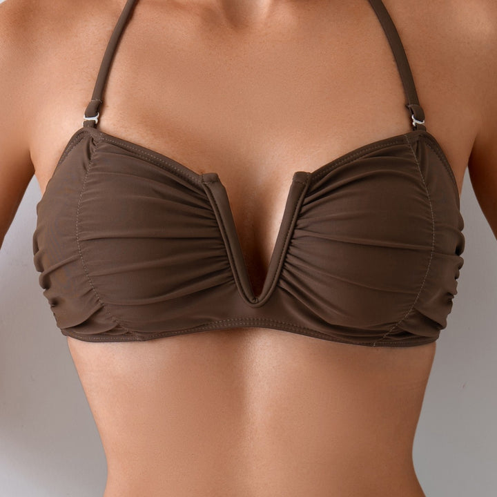 Damen Eleganter Hochschnitt-Bikini mit Raffung Echo Archiv