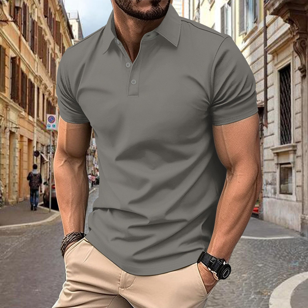 Herren modisches Kurzarm-Poloshirt mit strukturiertem Design Echoarchiv