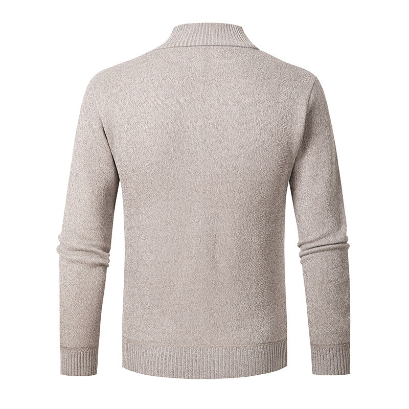 Herren stylischer Strickpullover mit Stehkragen und Reißverschluss Echoarchiv