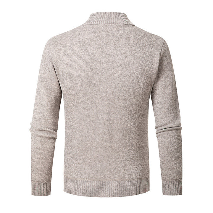 Herren stylischer Strickpullover mit Stehkragen und Reißverschluss Echoarchiv