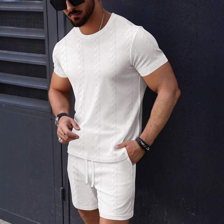 Herren sportliches Kurzarm-T-Shirt und Shorts Set Echoarchiv