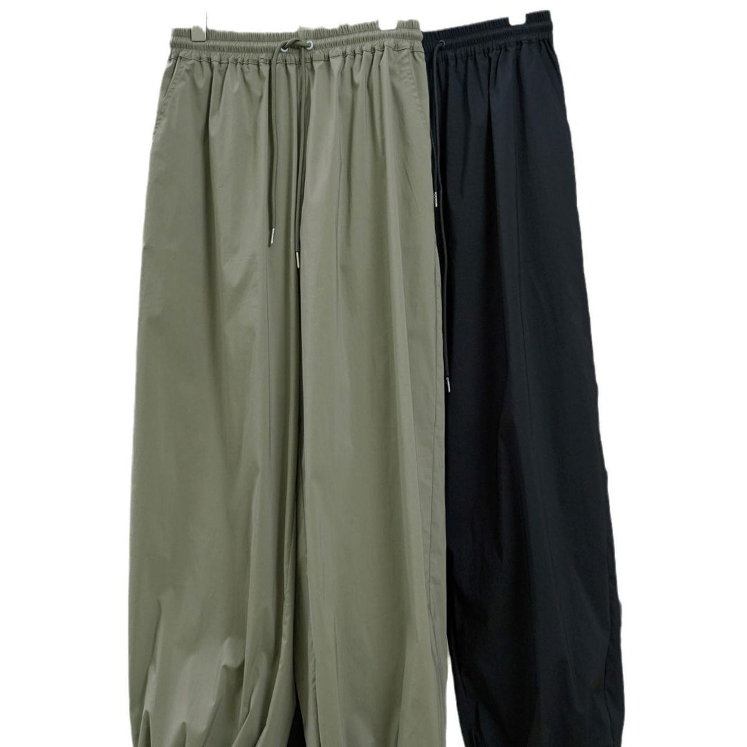 Damen Weite Baumwollmix-Baggyhose mit elastischem Tunnelzugbund Echoarchiv