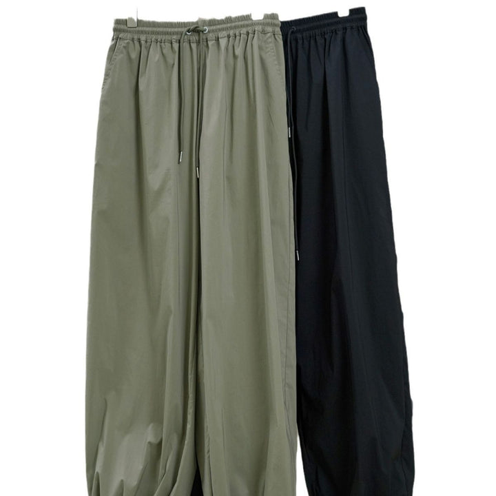Damen Weite Baumwollmix-Baggyhose mit elastischem Tunnelzugbund Echoarchiv