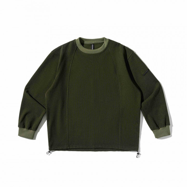 Unisex Strukturiertes Oversize-Sweatshirt mit Kordelzugbund und Raglanärmeln Echo Archiv