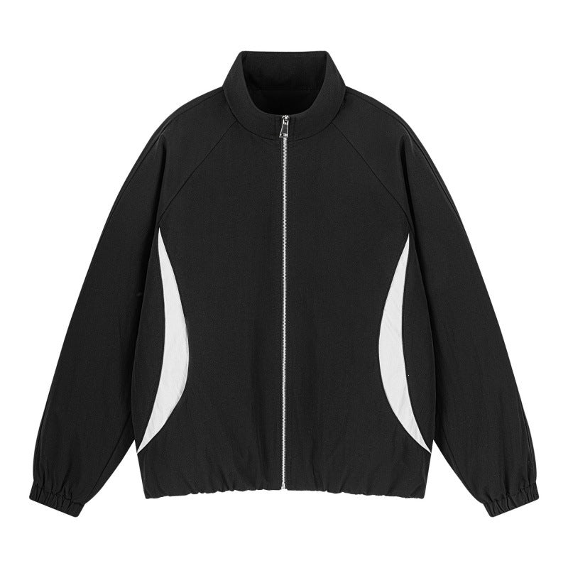 Herren Leichte Oversize Freizeitjacke mit Stehkragen, elastischem Saum und kontrastseiteneinsätzen Echoarchiv