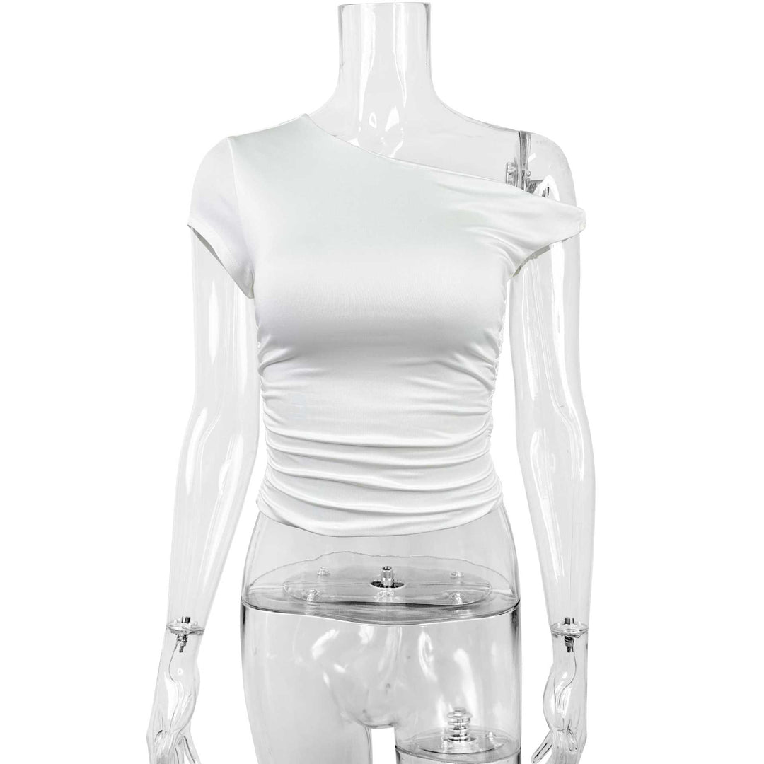 Damen Off-Shoulder Shirt mit Raffung und tailliertem Schnitt Echo Archiv