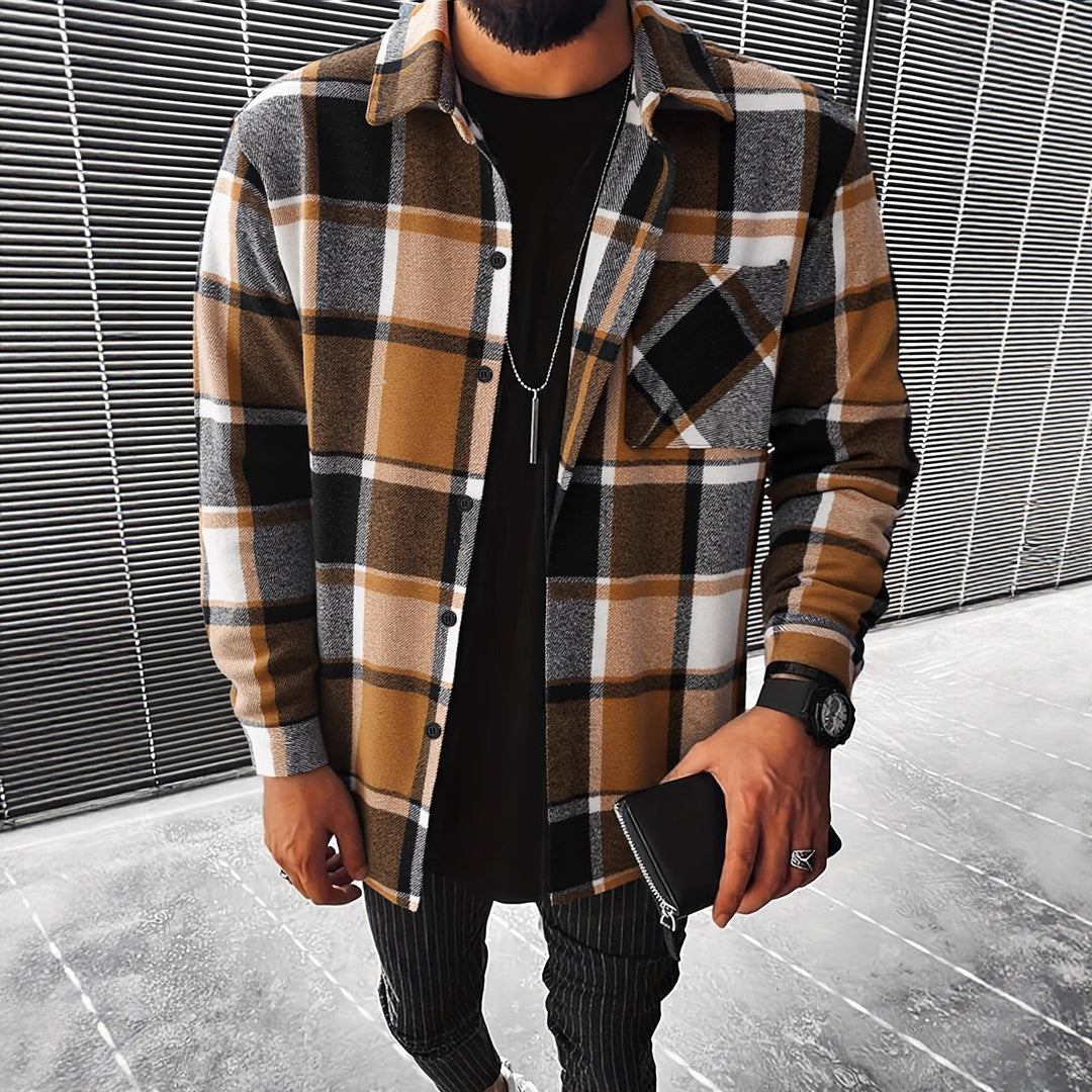 Herren Karierte Flanell Hemdjacke Echoarchiv