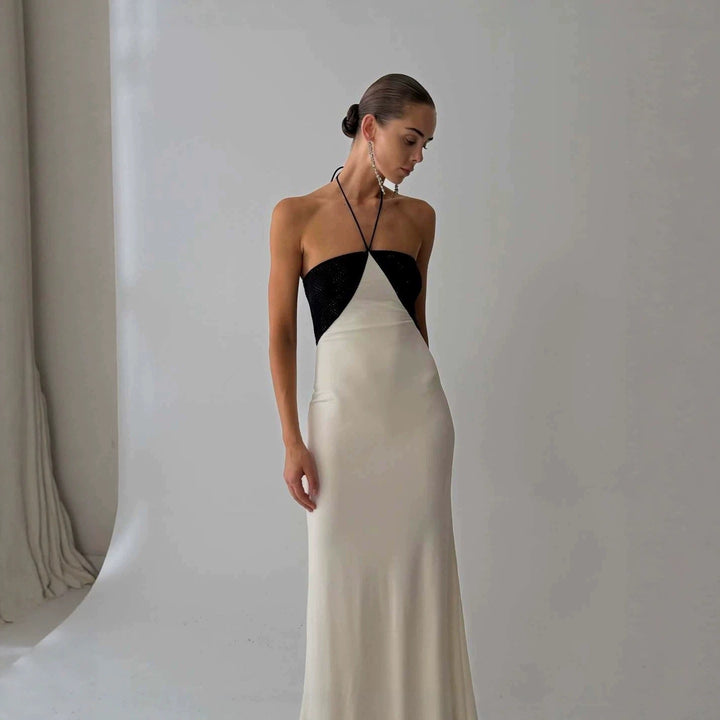 Damen Elegantes Abendkleid mit schimmerndem Oberteil und schmalem Schnitt Echo Archiv