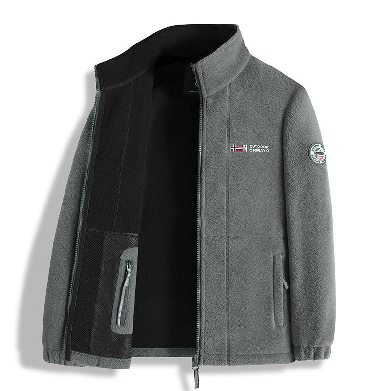 Herren Fleecejacke mit Microfleece-Innenfutter, Stehkragen und Zwei-Wege-Reißverschluss Echo Archiv