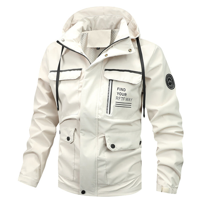 Herren nan wasserdichte Outdoorjacke mit Kapuze, multifunktionalen Taschen und atmungsaktivem Meshfutter Echo Archiv