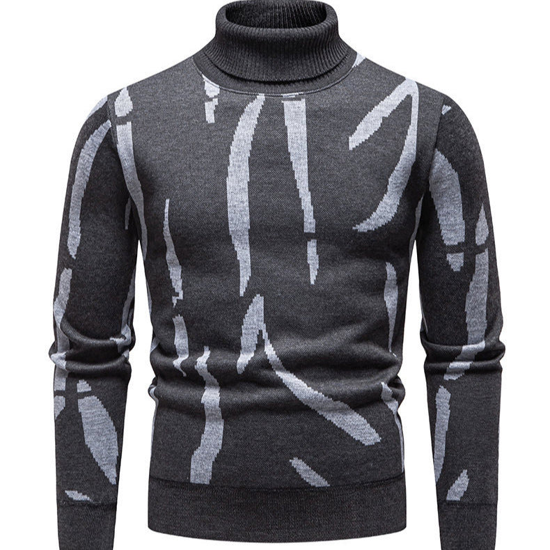 Herren modischer Rollkragenpullover mit auffälligem Muster Echoarchiv