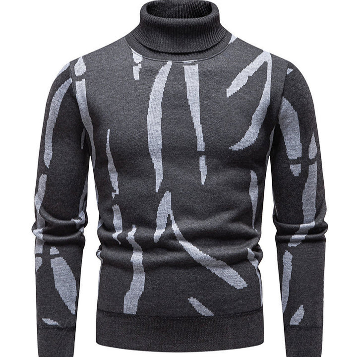 Herren modischer Rollkragenpullover mit auffälligem Muster Echoarchiv