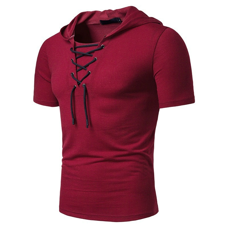 Herren Kapuzenshirt mit modischem Schnürdesign Echoarchiv