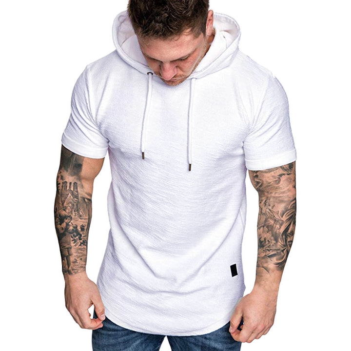 Herren Kapuzen-T-Shirt mit strukturiertem Design und lässigem Schnitt Echoarchiv