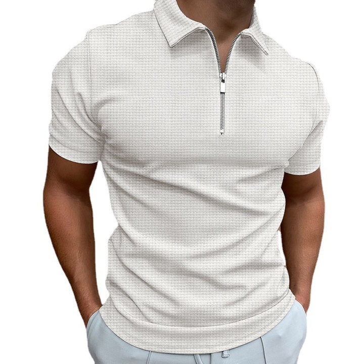 Herren Polohemd mit Reißverschluss und strukturiertem Design Echoarchiv