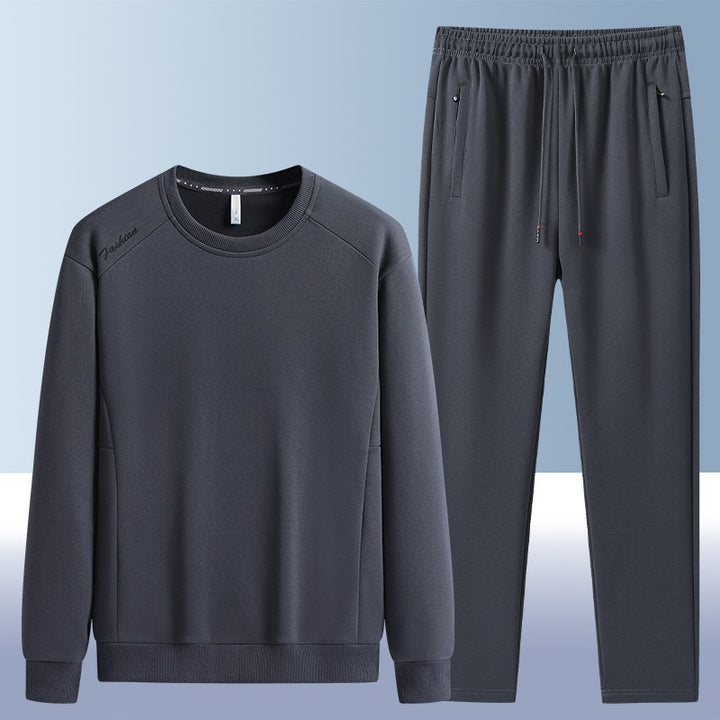 Herren Komfortables Mikrofleece-Trainingsset mit Rundhals‑Sweatshirt & tapered Jogginghose Echoarchiv