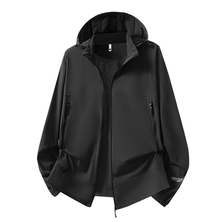 Herren Leichte Softshell-Übergangsjacke mit Kapuze, wind- und wasserabweisender Hülle & verstellbarem Kordelsaum Echoarchiv