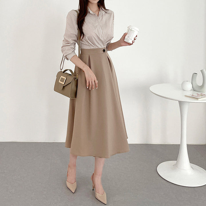 Damen Eleganter A-Linien Midi-Rock Echoarchiv