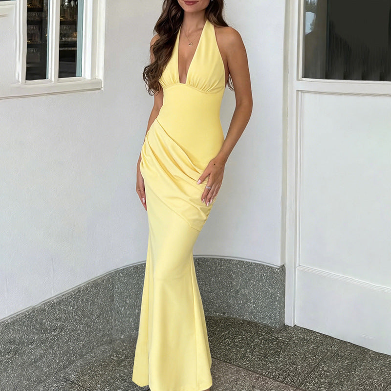 Damen figurbetontes Wickelkleid mit tiefem V-Ausschnitt und Drapierungen Echo Archiv