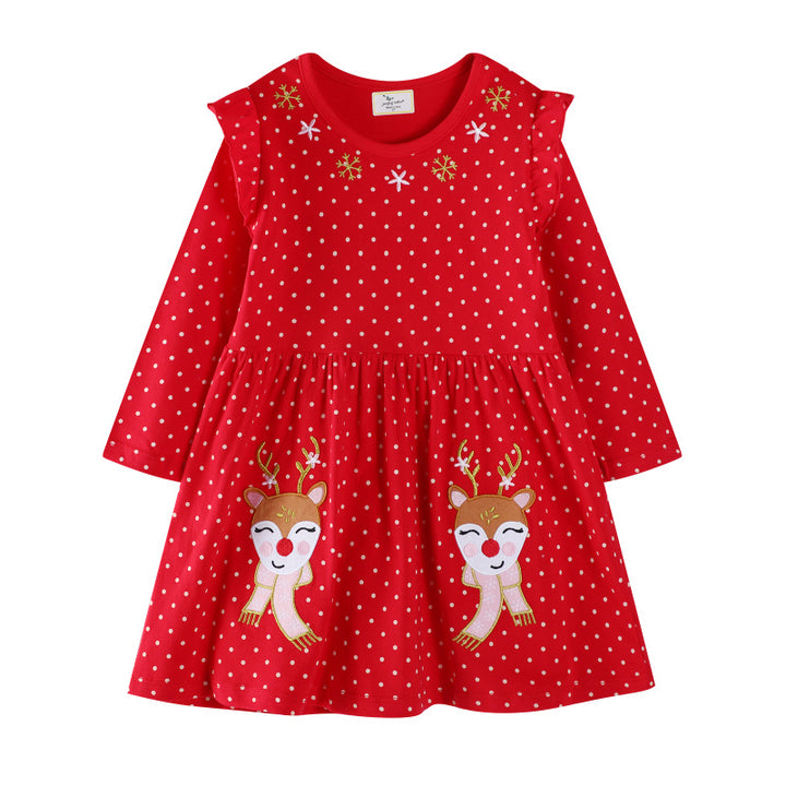 Mädchen Freizeitkleid mit festlichem Rentier-Design Echo Archiv