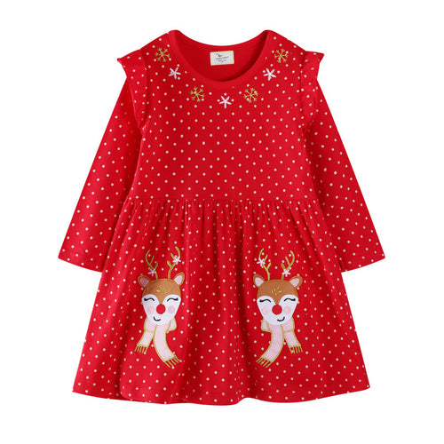 Mädchen Freizeitkleid mit festlichem Rentier-Design Echo Archiv