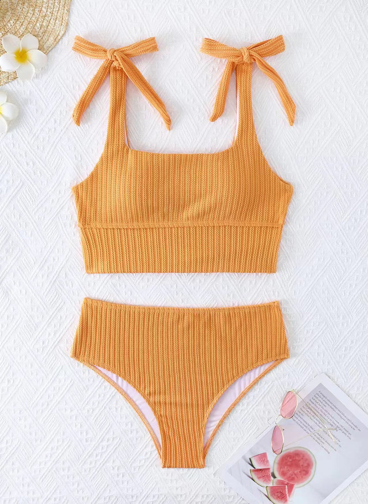 Damen Bikini-Set mit trendigem Rippdesign und verstellbaren Bindeträgern Echo Archiv