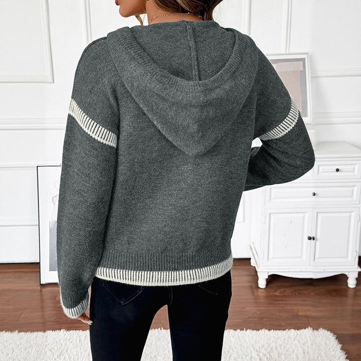 Damen Modischer Pullover mit Reißverschluss und Kapuze Echo Archiv