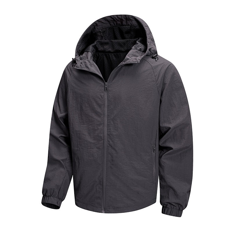 Herren Leichte Übergangsjacke mit Kapuze und atmungsaktiven Einsätzen Echo Archiv
