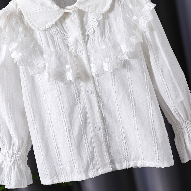 Mädchen Bluse mit eleganter Rüschendekoration Echo Archiv